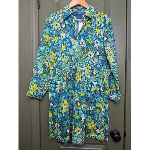 NWT Ro's Garden Romy Short Mini Floral Resort Dress Green Yellow Palermo XS